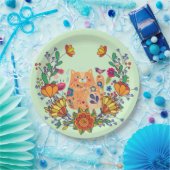 Folk Art Kat Papieren Bordje (Feest)