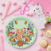 Folk Art Kat Papieren Bordje (Feest)