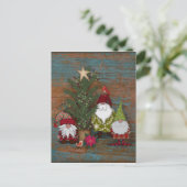 Folk Art kerstboom en Gnomen Briefkaart (Staand voorkant)