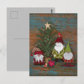 Folk Art kerstboom en Gnomen Briefkaart (Voorkant / Achterkant)