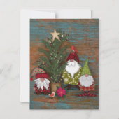 Folk Art kerstboom en Gnomen-decoratie Magnetische Uitnodiging (Voorkant)