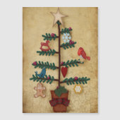 Folk Art kerstboom met vilt look-siervoorwerpen (Voorkant)