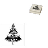 Folk Art-kerstboom Rubberstempel (Gestempeld)