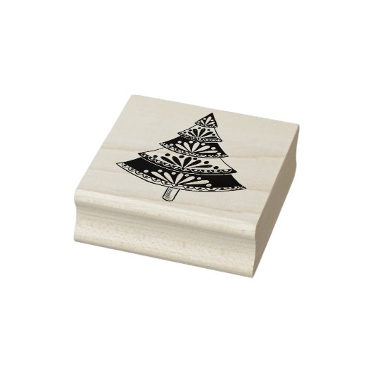 Folk Art-kerstboom Rubberstempel (Stempel)
