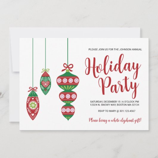 Folk Art-kerstfeestdag Kaart (Voorkant)