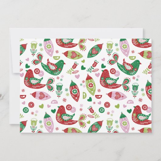 Folk Art-kerstfeestdag Kaart (Achterkant)