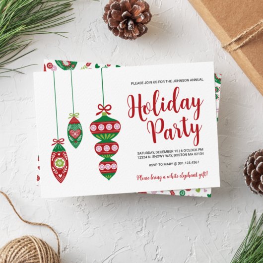 Folk Art-kerstfeestdag Kaart