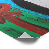 Folk Art-kerstkat Poster (Hoek)