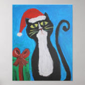 Folk Art-kerstkat Poster (Voorkant)