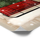 Folk Art-kerstpaard en Slaapsneeuwscand Poster (Hoek)