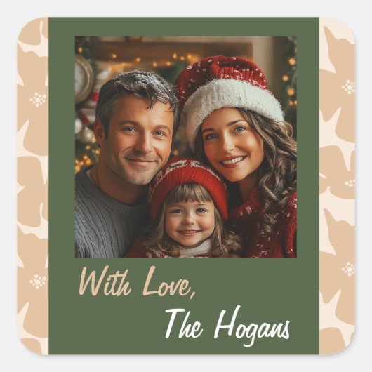 Folk Art Kerstpakket Sticker (Voorkant)