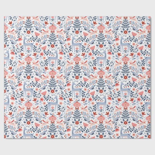 Folk Art-kerstversieringen Cadeaupapier (Vlak)