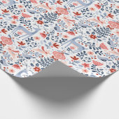 Folk Art-kerstversieringen Cadeaupapier (Hoek)