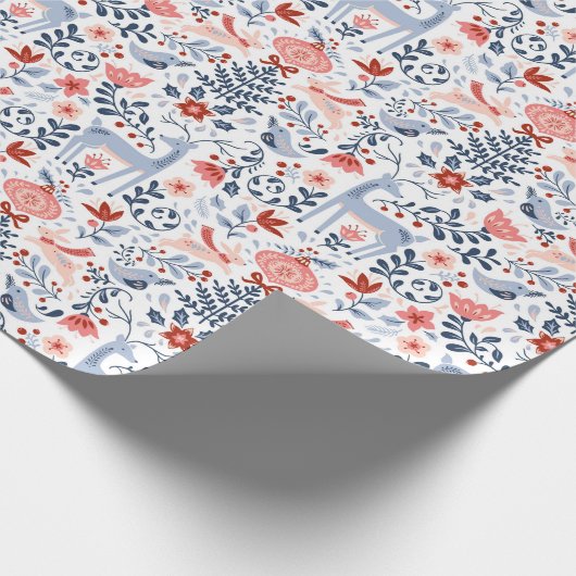 Folk Art-kerstversieringen Cadeaupapier (Hoek)