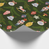 Folk Art-kerstversieringen Cadeaupapier (Hoek)