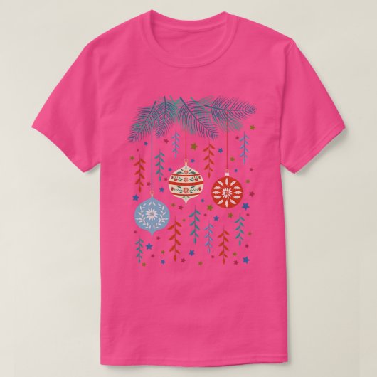 Folk Art-kerstversieringen T-shirt (Design voorkant)