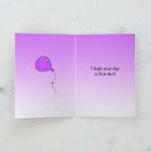 Folk Art Kitty Cat Happy Birthday Kaart (Binnen)