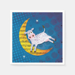 Folk Art Koe over de Mon Nursery Rhyme Servetten