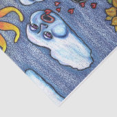 Folk Art Lady Clouds zonnebloemen Sun Hearts Tissuepapier (Detail)