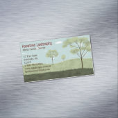 Folk Art Landschap | Landvelden en bomen Magnetisch Visitekaartje (Voorbeeld)