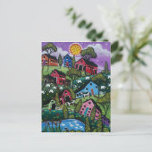 FOLK ART Lazy Day's BY LORI EVERETT briefkaart (Staand voorkant)