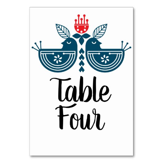 Folk Art Liefdesvogels Paar Kaart (Voorkant)