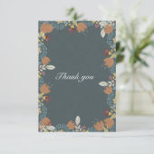 Folk Art Lijst in Blauw Bruin Tan Bedankkaart (Staand voorkant)