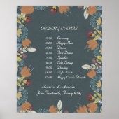 Folk Art Lijst in Blauw Bruin Tan Poster (Voorkant)