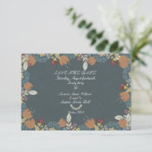 Folk Art Lijst in Blauw Bruin Tan Save The Date (Staand voorkant)