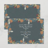 Folk Art Lijst in Blauw Bruin Tan Save The Date (Voorkant / Achterkant)