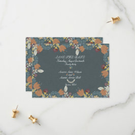 Folk Art Lijst in Blauw Bruin Tan Save The Date