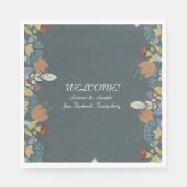 Folk Art Lijst in Blauw Bruin Tan Servet (Voorkant)