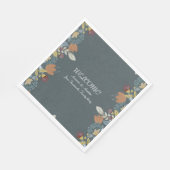 Folk Art Lijst in Blauw Bruin Tan Servet (Hoek)