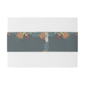 Folk Art Lijst in Blauw Bruin Tan Uitnodigingen Wikkel (Achterkant Voorbeeld)