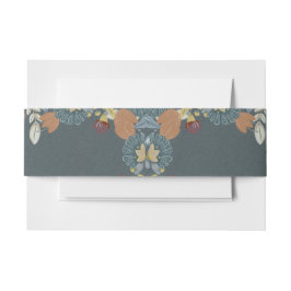 Folk Art Lijst in Blauw Bruin Tan Uitnodigingen Wikkel