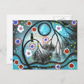 FOLK ART Lovers Tree BY LORI EVERETT briefkaart (Voorkant / Achterkant)