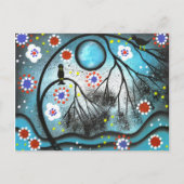 FOLK ART Lovers Tree BY LORI EVERETT briefkaart (Voorkant)