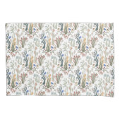 Folk Art Meadow & Blauwe Vogel in Aardse Tonen Kussensloop (Voorkant)