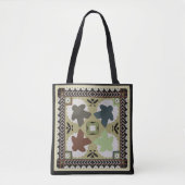 Folk Art Meeple Oekraïens Tegel Bloemen Bordspel Tote Bag (Voorkant)