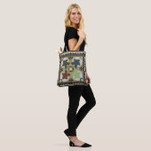 Folk Art Meeple Oekraïens Tegel Bloemen Bordspel Tote Bag (Op model)