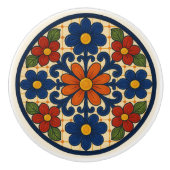 Folk Art Mexicaanse Talavera Floral Keramische Kno Keramische Knop (Voorkant)