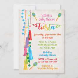 Folk Art Mexican Fiesta Baby shower Invitation Kaart