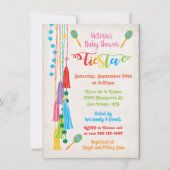 Folk Art Mexican Fiesta Baby shower Invitation Kaart (Voorkant)
