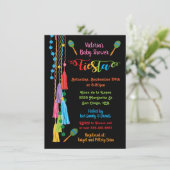 Folk Art Mexican Fiesta Baby shower Invitation Kaart (Staand voorkant)
