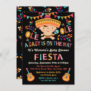 Folk Art Mexican Fiesta Baby shower Kaart