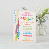 Folk Art Mexican Fiesta Bridal Shower Kaart (Staand voorkant)