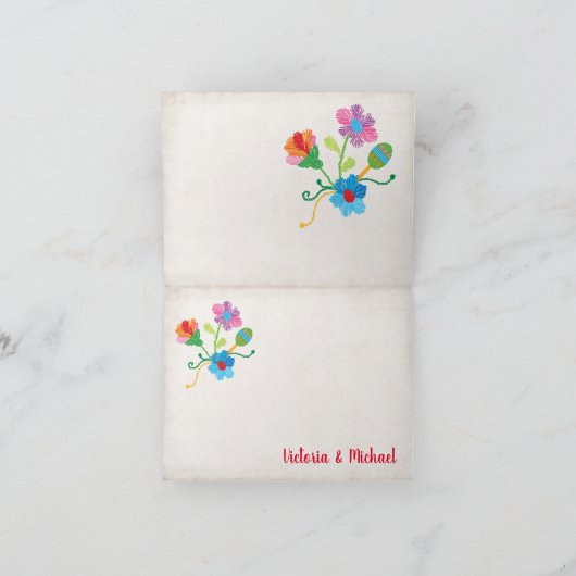 Folk Art Mexican Fiesta dank u briefkaarten (Binnen)