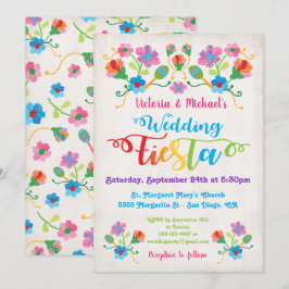 Folk Art Mexican Fiesta Wedding Invitation Kaart