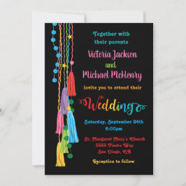 Folk Art Mexican Fiesta Wedding Invitation Kaart