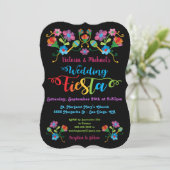 Folk Art Mexican Fiesta Wedding Invitation Kaart (Staand voorkant)